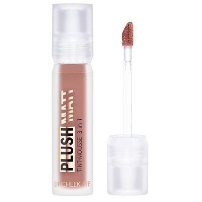 LUX visage PLUSH MATT  Тинт-мусс 3 в 1 для губ, щек и век тон 304 Coffee Toffee